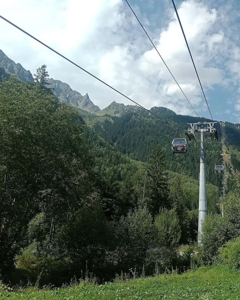 La télécabine de la Flégère au départ des Praz-de-Chamonix